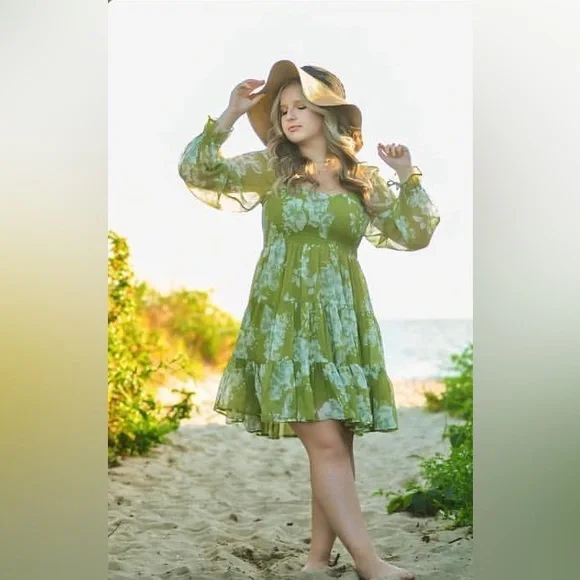 patrons of peace green dress Petal and Pup Women's Morgan Tiered Dress main image 0